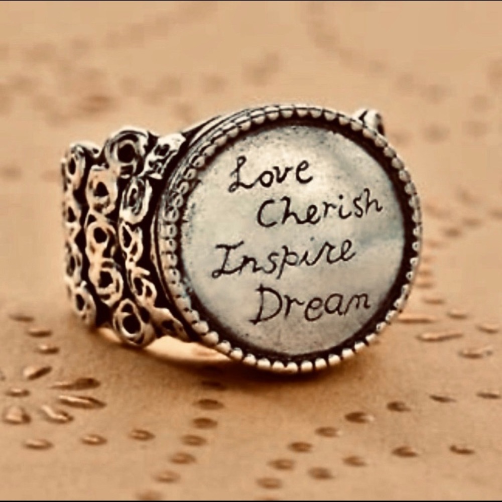 SILPADA LOVE CHERISH INSPIRE DREAM  FINE PRINT 7.5